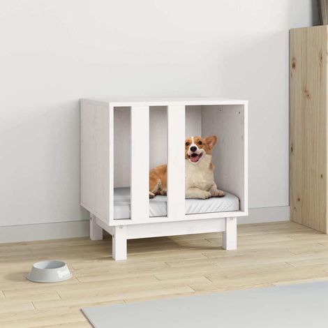 Niche pour chien-Abri pour chien-Chenil Blanc 50x40x52 cm Bois de pin massif 689763 (1/5)