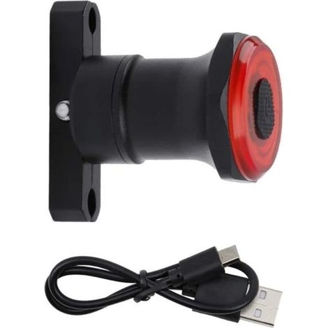 Fanale posteriore intelligente per bicicletta con sensore di luce LED, luce freno posteriore a induzione, luce intelligente per bicicletta ricaricabile tramite USB [642] (1/4)