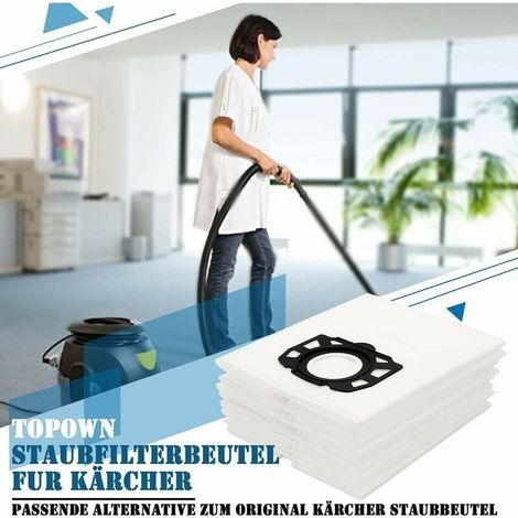 10 Stück Kärcher WD4, WD5, WD6, WD4 Premium, WD5 Premium Staubsaugerbeutel, Kärcher MV4, MV5 und MV6 Staubfilterbeutel (1/4)