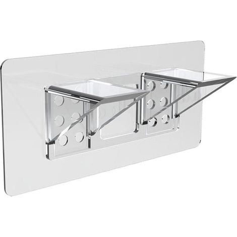 Supports d'étagères Autocollants Support Etagere Invisible Fixation étagère Sans Percer Adaptés Aux Armoires 7 x 15 cm 1 pièces (1/5)