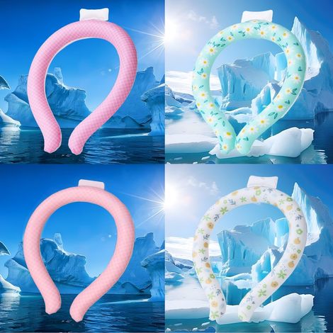 Juego de 4 anillos de enfriamiento para el cuello, tubo de enfriamiento manos libres, gel de congelación rápida, accesorio de enfriamiento portátil (1/5)