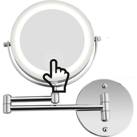 Miroir de courtoisie mural avec lumière led - (1/4)