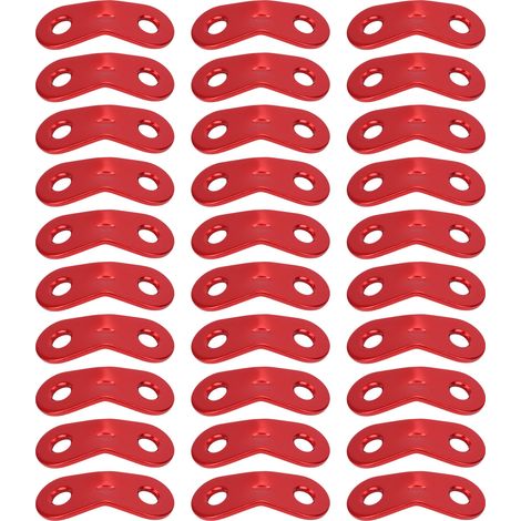 30 pièces tendeurs de corde à 2 trous pour corde parachute, réglage pour tente de camping auvent extérieur (1/5)