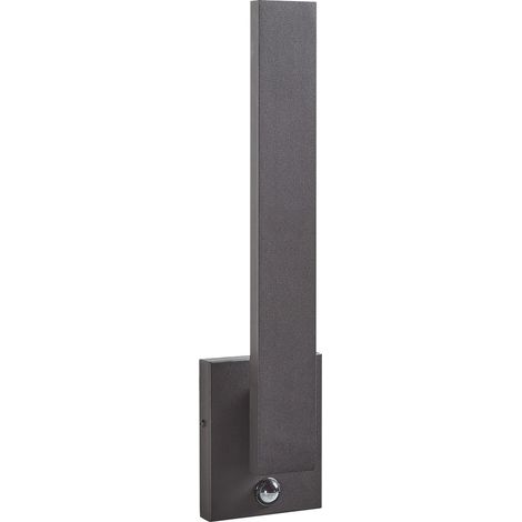 Lámpara de pared LED de metal negro 46 cm aplique sensor movimiento exterior Tummel