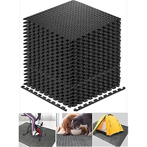 Tapis De Sol En Mousse EVA - Dalles Puzzle Interlockables 12x12 Pouces - Pour Salle De Sport Maison Garage Aire De Jeux Enfants - 20 Pièces + 20 Bords (1/5)