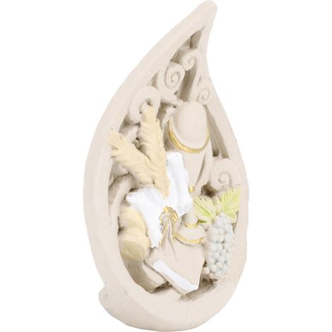 Décor communiant forme flamme en résine, statuette religieuse, ornement cierge, décoration intérieure, 1 pièce 130g (1/5)