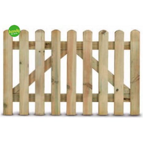 Cancello diritto mini 100x70 cm in legno impregnato – Listelli arrotondati
