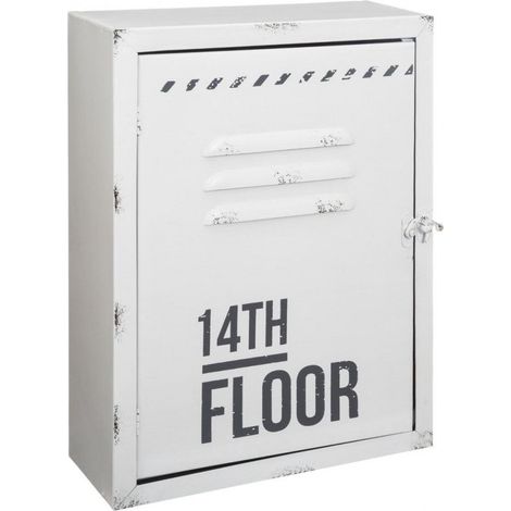 Boite à clés - 30 x 23,5 cm - Fer - Blanc - Livraison gratuite