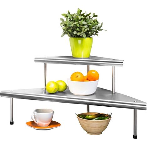 Wenko – Étagère à épices en acier inoxydable – 2 niveaux – Design élégant pour cuisine – Hauteur entre étagères 13 cm (1/5)
