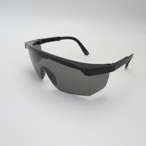 Schutzbrille mit verstellbaren Bügeln, Sonnenschutz, unzerbrechlich und kratzfest (Schwarz). (1/5)