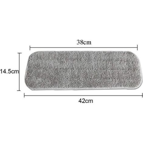 Serpillere - Microfibre - Pour Balai Vaporisateur - 42 cm x 38 cm - Lot de 4 - Rouge Vert Bleu Gris (1/4)