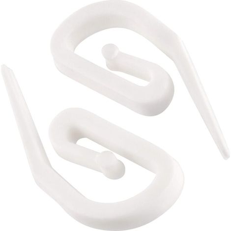 Crochets pour Rideaux en Plastique Blanc - Paquet de 100 (28 x12mm) Tentures/Fenêtres/Rideaux, (1/5)