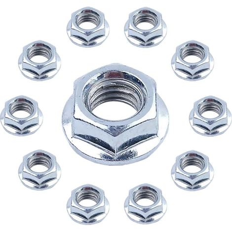 10 Pièces Écrou de Tronçonneuse pour Husqvarna 346XP, 445, 450, 455, K1250, K1260, 51, 61, 154 et plus de Modèles, Écrou Hexagonal Universel en Acier Inoxydable Pièces de Rechange (1/4)