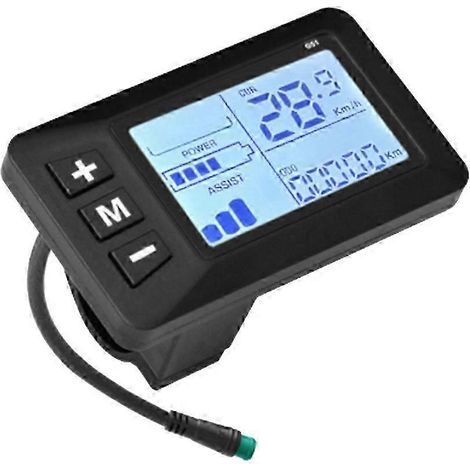 Affichage de vitesse LCD 5 broches pour vélo, conception étanche, support multi-tension (24V/36V/48V), accélérateur pour trottinette électrique. (1/5)