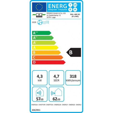Climatiseur mobile Remko RKL 495 DC 4,3 kW Blanc Classe B — vue 4