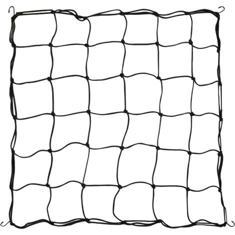 Treillis Élastique Réticulé Support Plantes - 80x80cm avec 4 Attaches S Anticorrosion - Noir, 1 Pièce (1/5)