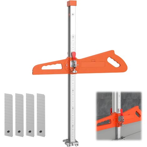 Outil de Coupe de Plaques de Plâtre, Outil de Coupe Pliable pour Cloisons Sèches Portable Main Pousser Outil Utilitaire Cutter avec Outils de Mesure pour Travaux Manuels (1/5)
