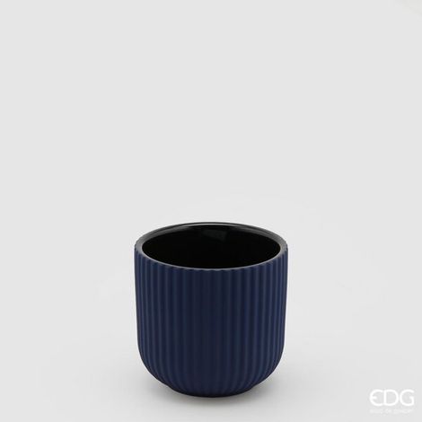 EDG Enzo De Gasperi Vaso Righe H 11 Cm D 11 Cm Blue