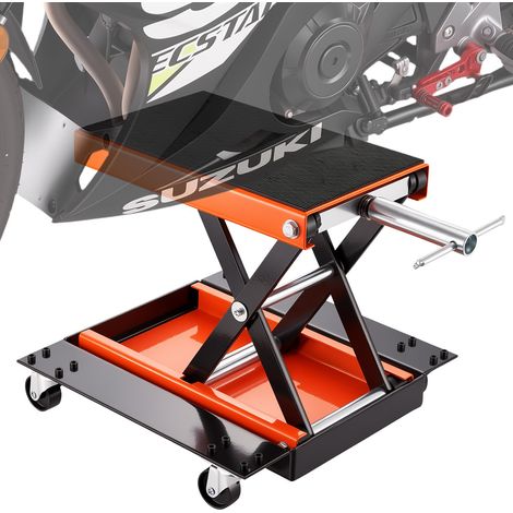 Cric de Moto à Ciseaux 500 kg Hauteur de Levage 12-39 cm Pont Élévateur Hydraulique Plate-Forme Antidérapante 37x23 cm Table Élévatrice Moto avec Poignée 13 cm pour Entretien Quad ATV Atelier (1/5)