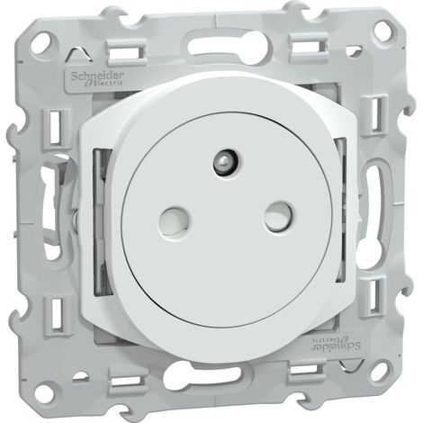 SCHNEIDER ELECTRIC - OVALIS - PRISE 2P+T 16A AFFLEURANTE - BORNES AUTO - BLANC - GRIFFES MONTÉES - S320052C (1/4)