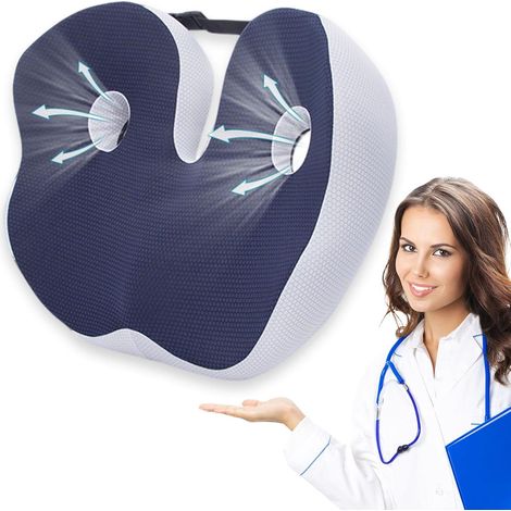 Cojín de espuma viscoelástica para aliviar el dolor de coxis y cadera, cojín para asiento de coche, cojín para silla de oficina, cojín para silla de ruedas – Bursitis, cadera, ciática, cojín de soport