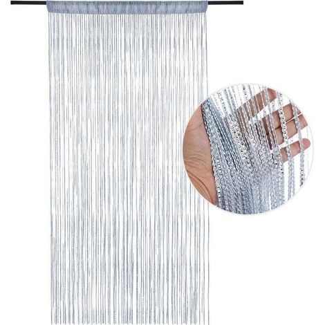 Rideau Anti-Mouches Occultant CHOYCLIT, Panneau Moustiquaire Pailleté pour Porte et Fenêtre, Déco Murale avec Franges, Voilage Filtre Lumière, Taille 100x200 cm (1/5)