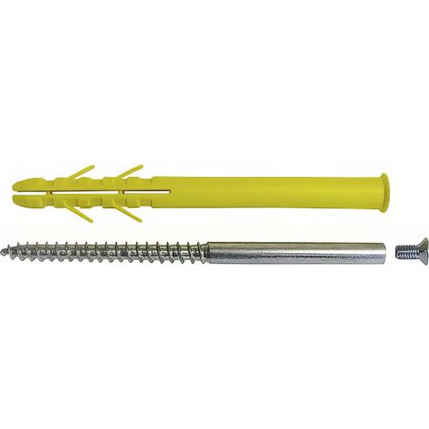 4 Fixations de rail de B.S.O. pour ITE - Chev. D. 10 x 200 mm + Vis D. 7 X 200 mm - Zingué