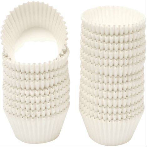 600 Caissettes à cupcakes,blanc,qualité alimentaire,sans odeur,résistant 220°C,pâtisserie (1/5)