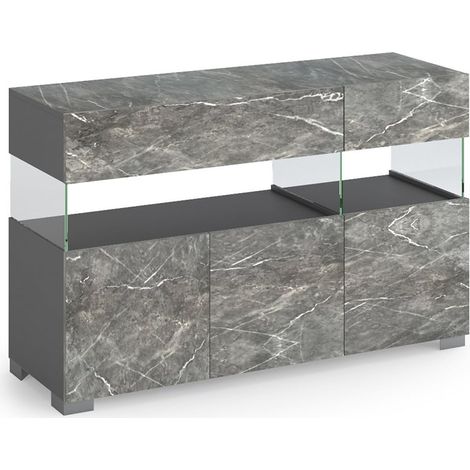 Madia moderna effetto marmo con vetro Made in Italy Wander Marble 3A (1/4)