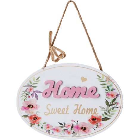 Plaque En Bois - Accueil Maison - Décoration Rustique Pour Porte D'Entrée Et Mur - 19,5 x 25 cm - 1 Pièce (1/5)
