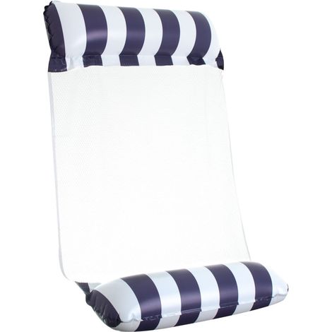Poltrona da nuoto con materasso gonfiabile 120x70 cm blu navy