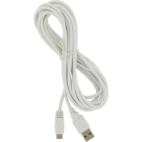 Cavo USB extra lungo da 3 metri per gamepad Wii U (3 metri) - Bianco (1/5)