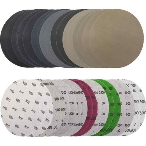 Lot de 36 Papier de Verre 125mm,Rond Disques de Ponçage, Disque Abrasif 125mm,Disques Abrasif de Ponçage Humide et Sec 800/1000/1200/1500/2000/2500/3000/4000/5000 Pour Disque Rond Poncage 125mm (1/5)