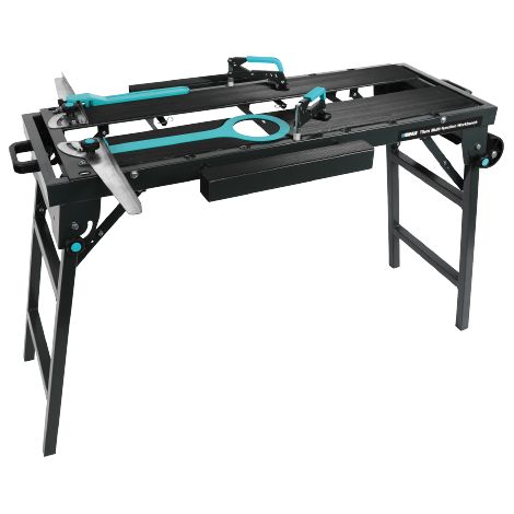 Établi modulable pour carreleur – Supports extensibles jusqu'à 720 mm – Capacité de charge 200 kg – Découpe précise à 45° et 90°