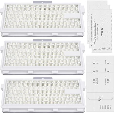 Lot de 3 Filtre Aspirateur Air Clean Plus 50 Compatible avec Miele S4 S5 S6 S8, Complete C2/C3, Compact C1/C2, Guard S1/L1/M1 Série, 3 SF-HA 50 Filtres HEPA, Protection Moteur et d’évacuation (1/5)