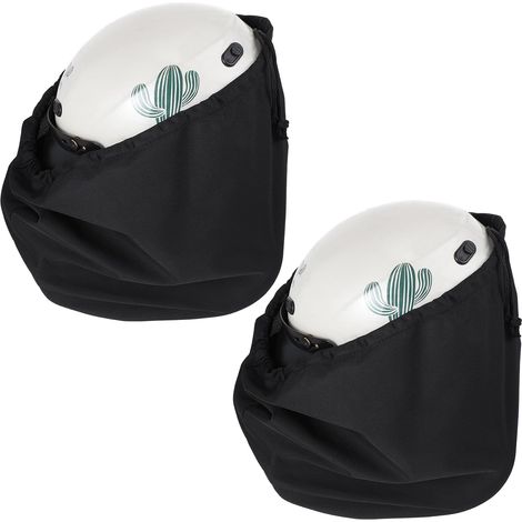 Lot de 2 sacs de rangement pour casque de soudage en microfibre avec cordon de serrage, pliable, grand sac à dos léger pour moto, vélo, équitation, voyage, course (noir) (1/5)
