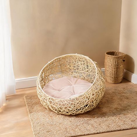 Maison pour chat beige 56 x 56 x 35 cm (1/5)
