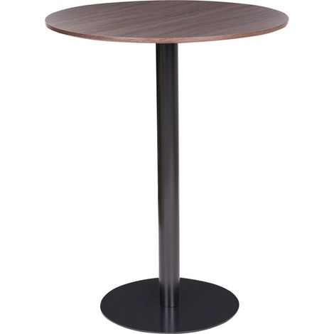 Bistro Table Dark Brown and Black MDF Round Top Metal Base 80 x 80 cm Modern Kitchen MORELLA