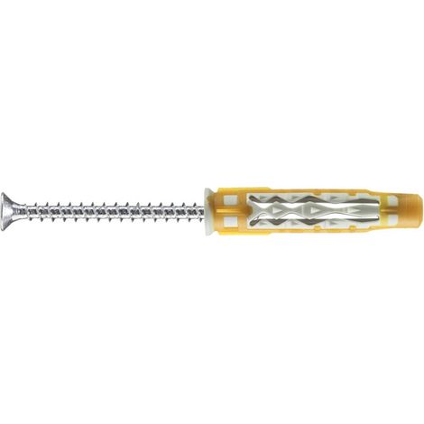 Cheville universelle bimatière Colortech Ø5x30mm boîte de 100 pièces avec vis tête plate de 3,5x40mm - SPIT