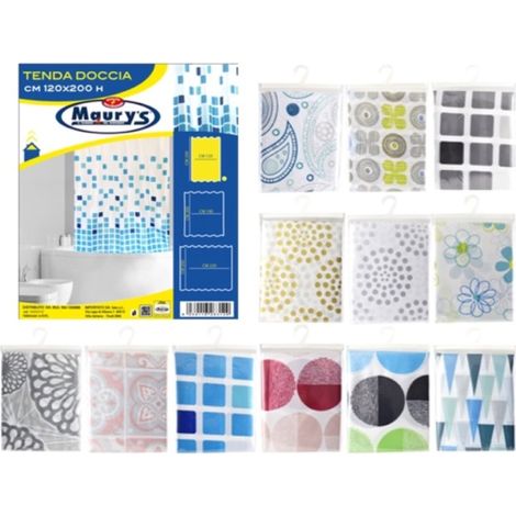 MAURY'S TENDA DOCCIA AURORA 180X200CM STAMPE ASSORTITE (1/2)