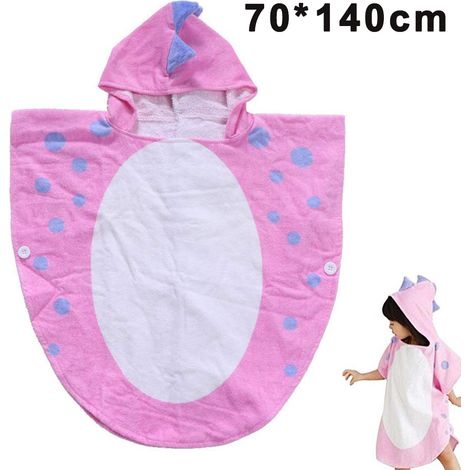 Serviette de bain en coton doux pour bébé, peignoir de plage pour enfants de 0 à 6 ans, rose