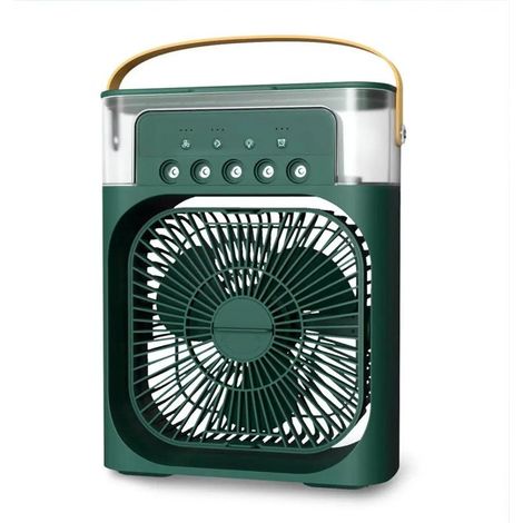 Soffiatore portatile Verde – Mini Umidificatore Raffreddamento LED – Timer, 3 Velocità, Vento, 3-modalità di Spray Per la Casa e per l'Ufficio (1/5)