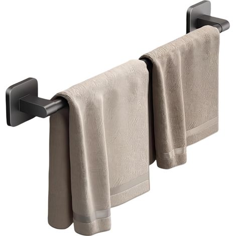 Wandmontierter Handtuchhalter ohne Bohren - Badezimmeraccessoires (grau 40 cm)