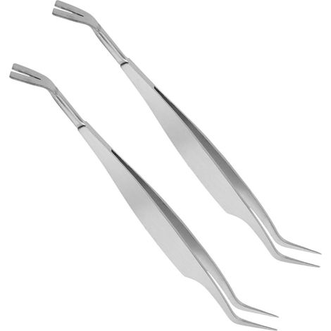 Pince à tiques en acier inoxydable, lot de 2, avec manche antidérapant pour retirer les poils des chiens et des chats – un outil indispensable pour les accessoires pour animaux de compagnie (1/5)