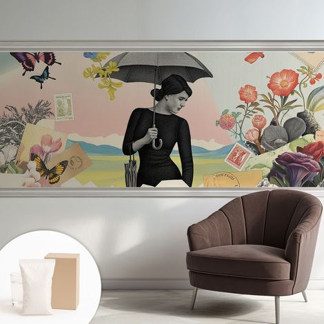 Papier peint avec colle pour décoration moderne de salon chambre à coucher cuisine et bureau Facile Collage romantique 250x104 cm (1/5)