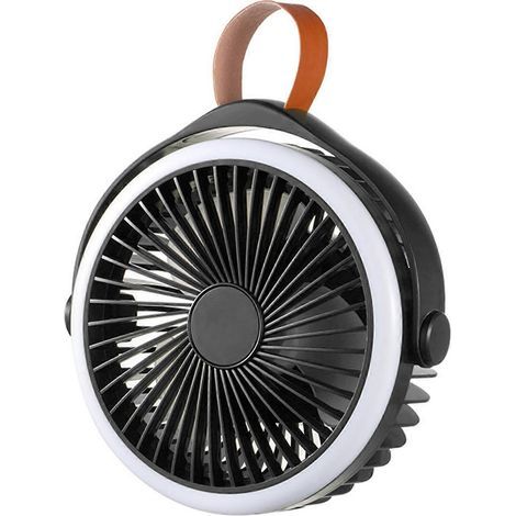 Ventilateur suspendu portable pour le camping, ventilateur de plafond à 4 vitesses avec crochet et lampe pour pique-nique (1/4)