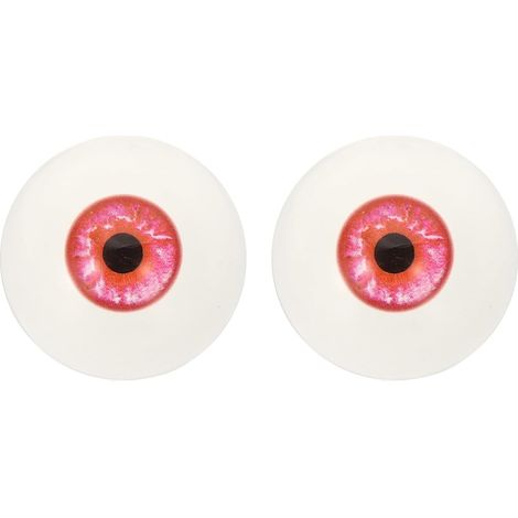 Ein Paar austauschbare Puppenaugen, realistische Acrylaugen, Kunststoff-Halbaugen, 30 mm Sicherheitsaugen, geeignet für Masken, Halloween-Requisiten und Bastelarbeiten (eisrot).