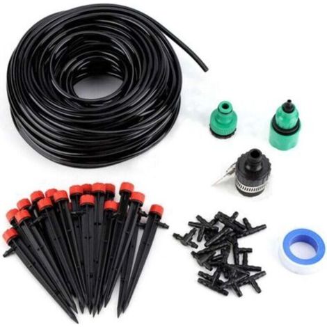 Kit Irrigation Goutte Goutte, Système D'irrigation Jardin Irrigation Goutte Goutte Irrigation Automatique avec Tuyau de 25 m et Joint en T 19 x 4/7 pour Paysage Plantes de Patio (1/4)