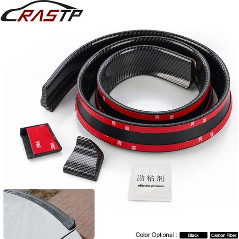Car modification rear wing, two- or three-box, no-drill carbon fiber Samurai trim, small rear wing, 45mm spoiler - black (1/4)