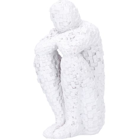 Statuette Moderne en Résine Blanche, Décoration Intérieure Contemporaine, Sculpture Abstraite pour Bureau (1/5)